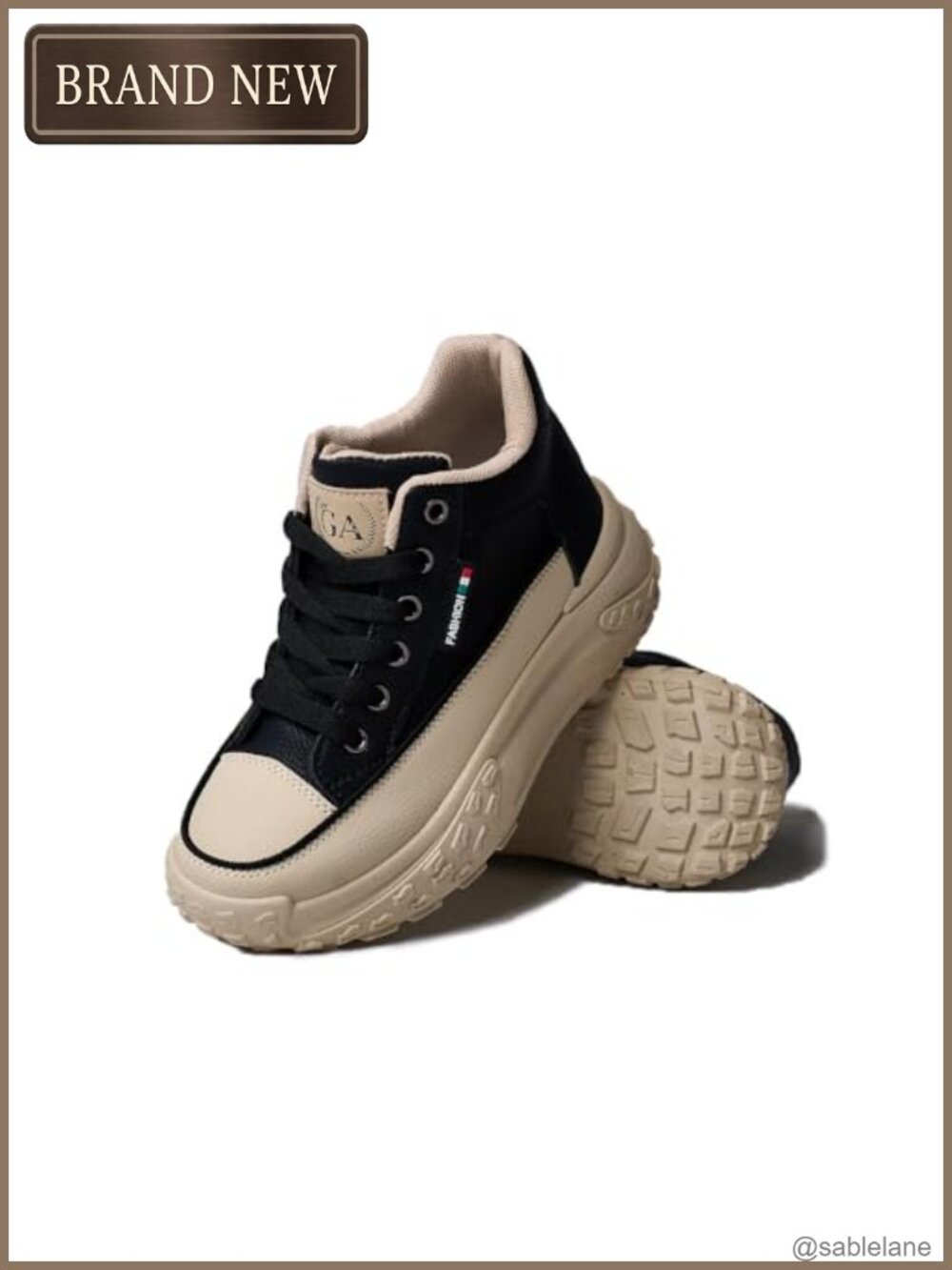 Chunky Fashion Sneakers for Women - Breathable Lace-Up Walking Shoes